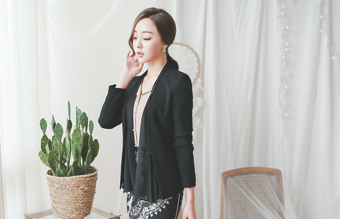 two-way Chiffon scarf Jacket
