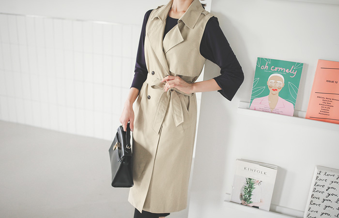 Coco double Trench Long Vest