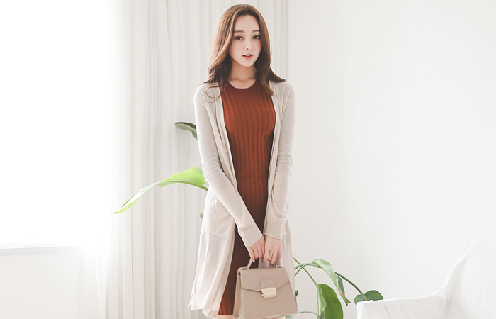 Cardigan shibori pocket slit Cardigan