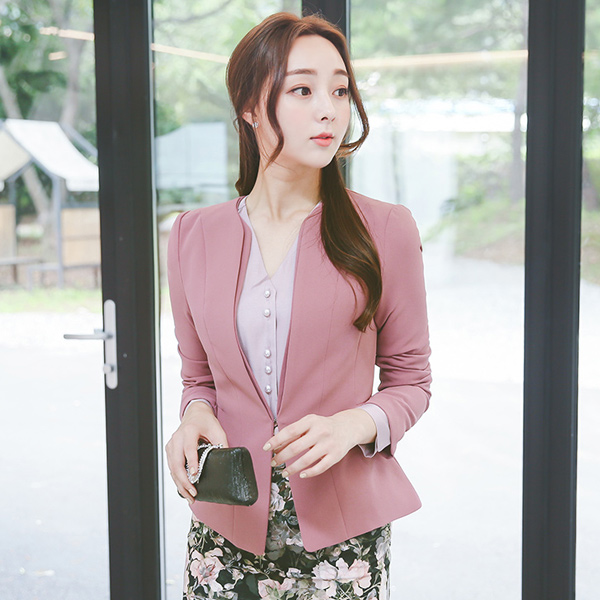 Humming Incision Double No collar Jacket