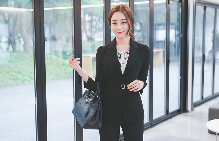 Karen Gold Square Belted Jacket