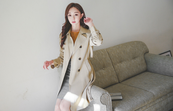 Modern double bidirectional Trench Coat