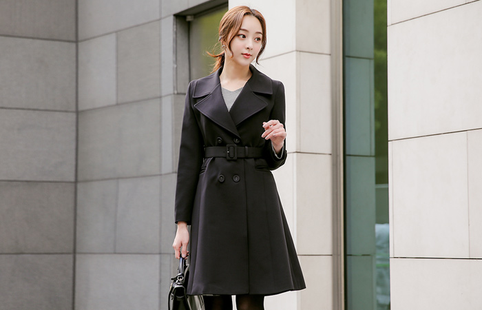 Classic wide color Double long coat