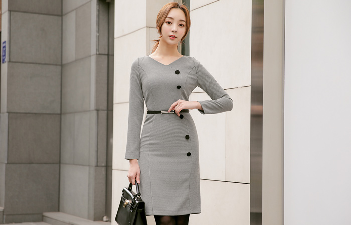 Hound Button key point Belt Dress