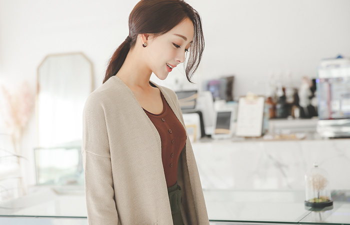 Basic Daily Shibori Pocket Cardigan