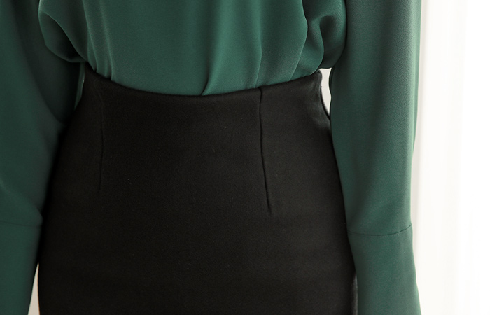 Slim Basic Wool Wool Skirt