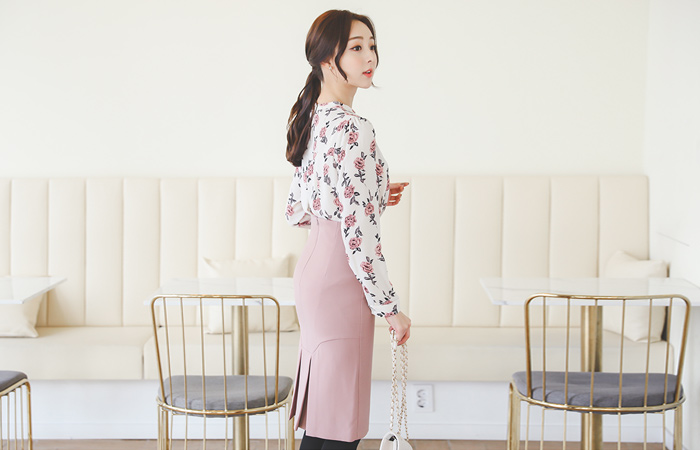 Rooney Back Pleated High Midi Skirt