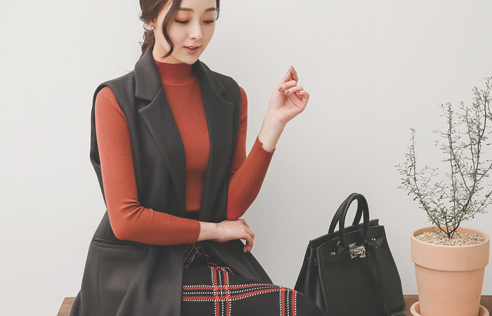 Wool Taylor double Long Vest