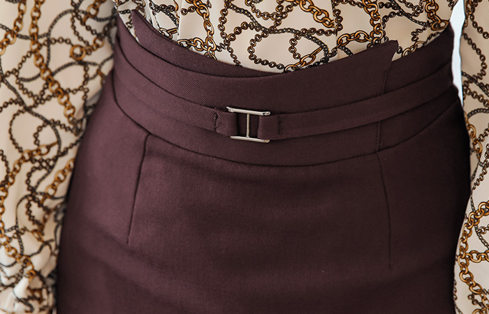 Precent Imd Buckle Hline Midi Skirt