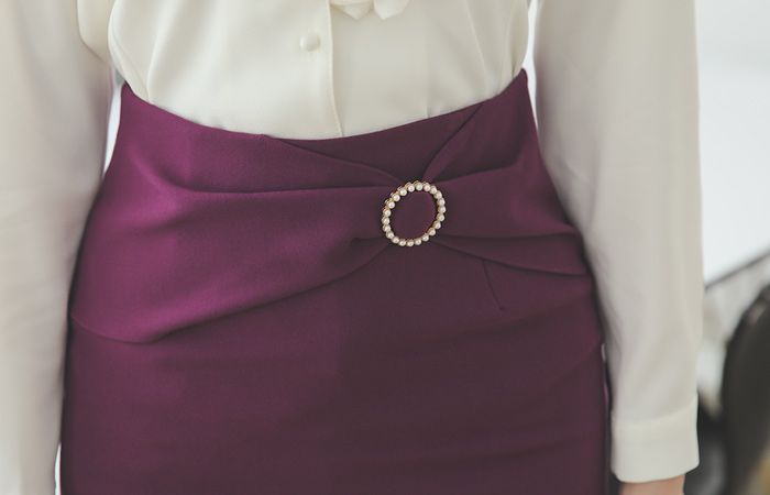 Romantic twisted ribbon pearl Skirt