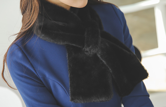 Soft ring Rabbit fur muffler