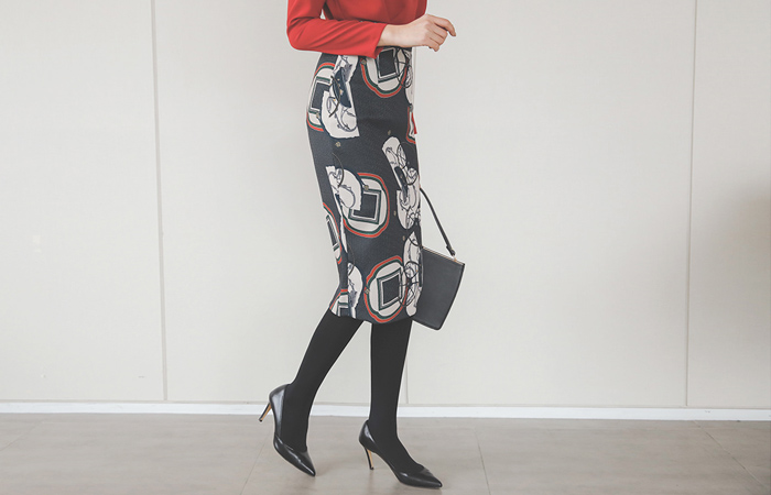 Baroque printing Hline Skirt