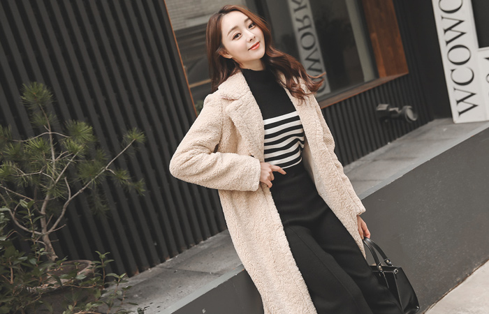 Teddy Flush Dumbbell Long coat