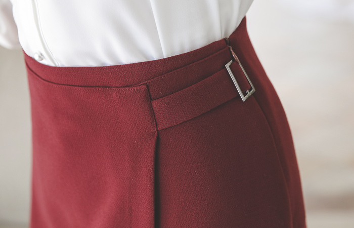 Side buckle unlined lap Skirt (pants lining)