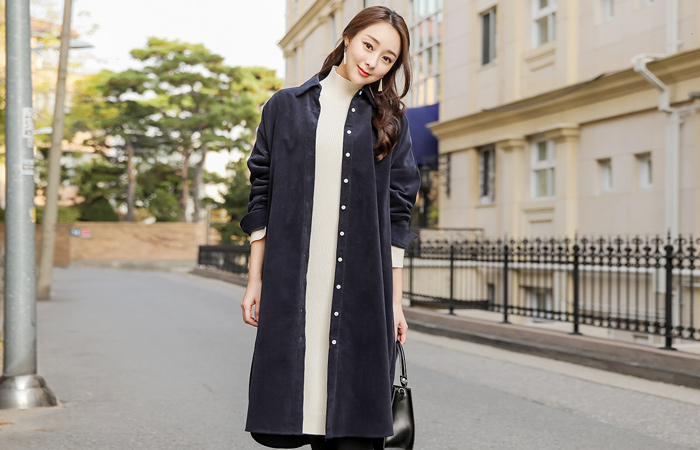 Nature Corduroy Long Dress Dress