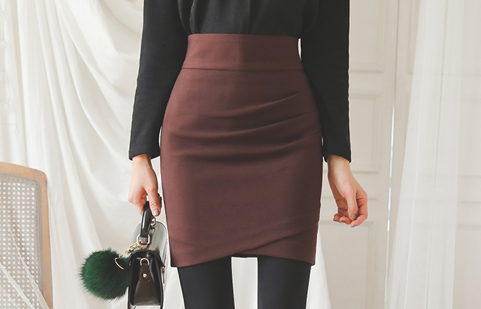 Side Shirring Unwrap Wrap Mini skirt