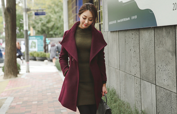 chic Wing Color Highneck Coat