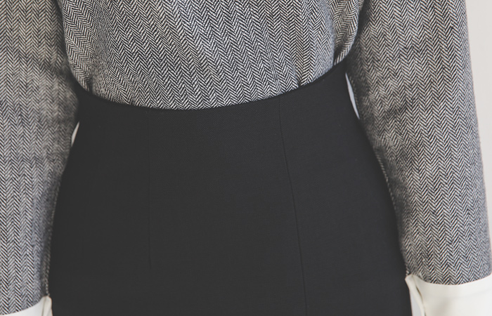 Basic slit in brushed Midi skirt