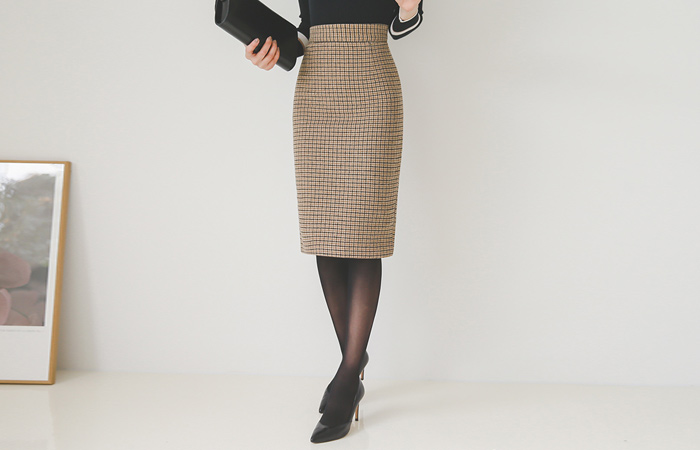 Hound Color Check Hline Skirt