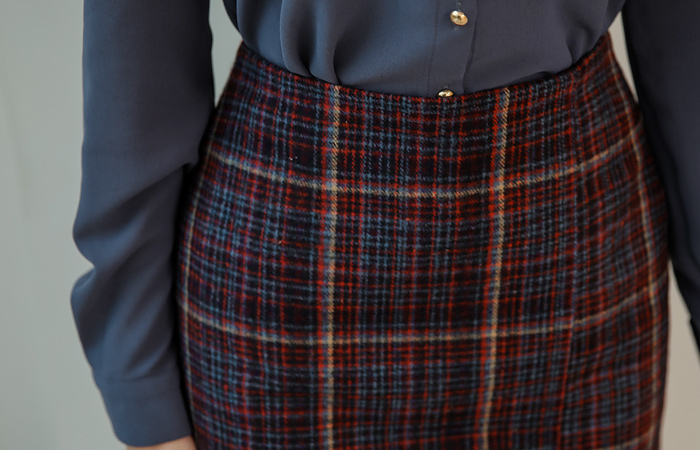 Untitled Tartan Check Wool Mini skirt