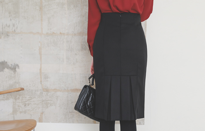 Backplit napping Span Midi skirt