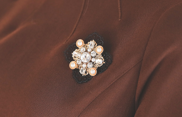 antique Race pearl brooch