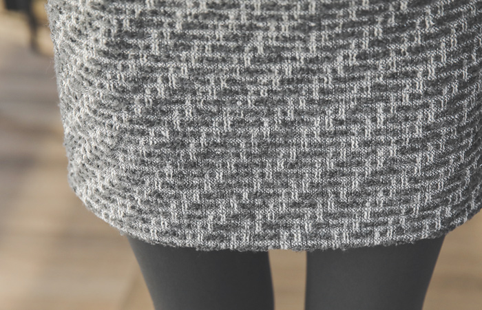 Shine Pearl Block Tweed Mini Skirt