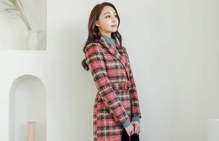 Alpaca Touch Belt Check Wool Court