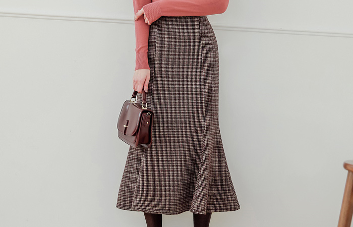 Glen Check and Admiral Wool Rong skirt
