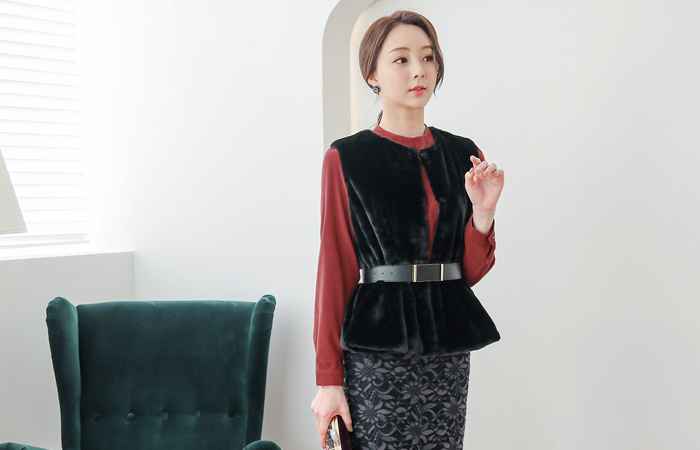 Soft Eco Mink Fur Flare Vest