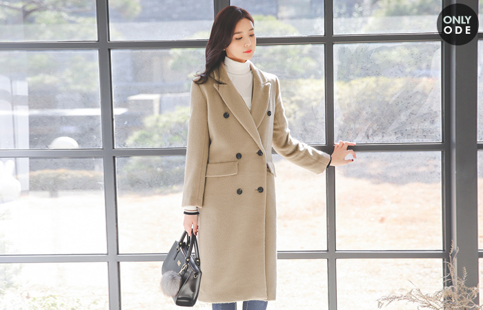 Basic modern double wool long coat