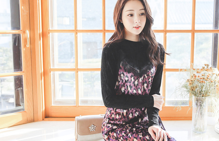 Race Leopard 뷔스티에 Dress