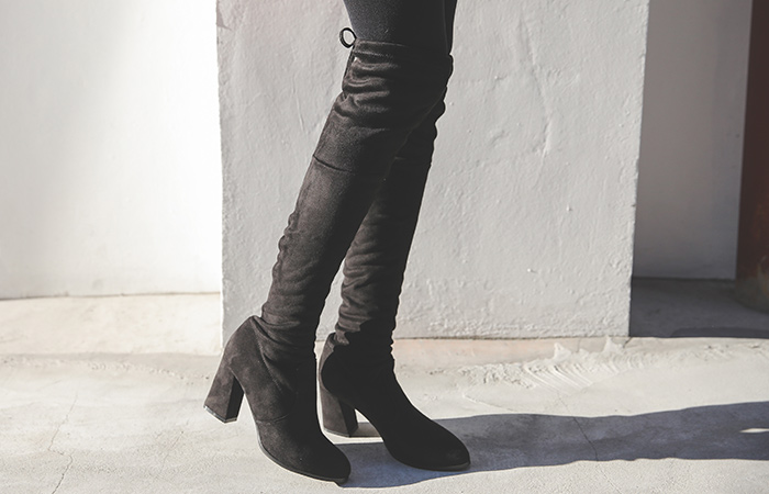 [Models wear35st]Suede Long Span High-Boots