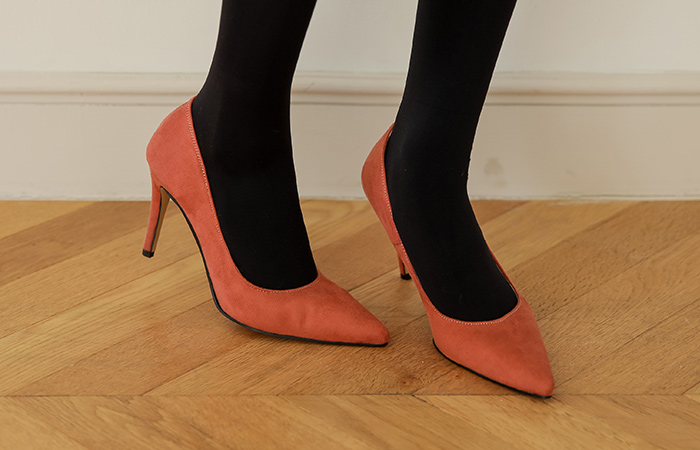 [Models wore 35st]Suede Color Simple Stiletto Heel