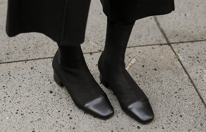 [Models wore 35st]Corduroy Color Combination Span Socks Boots