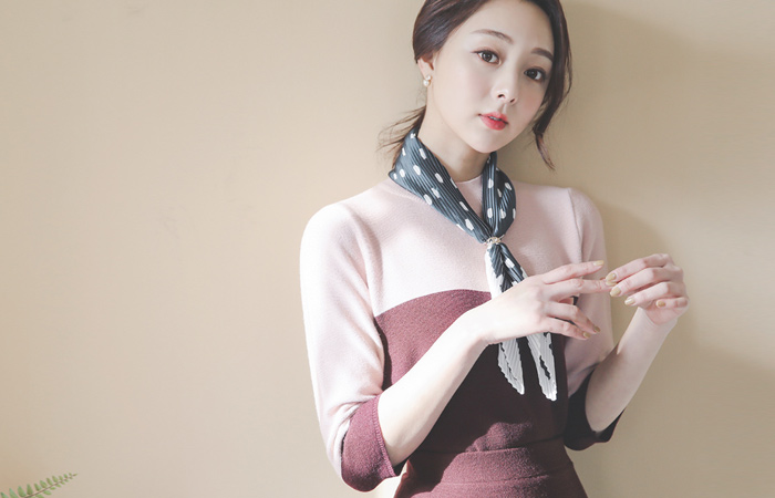 Natural Two Tone Color Combination Round Knit