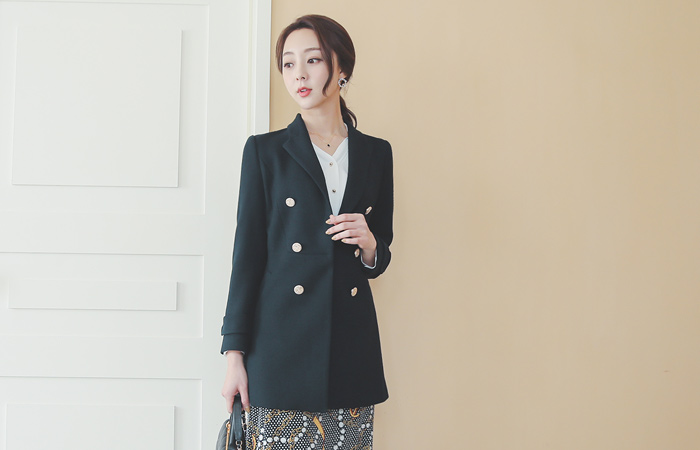 Triple Double Gold Button Buckle Jacket