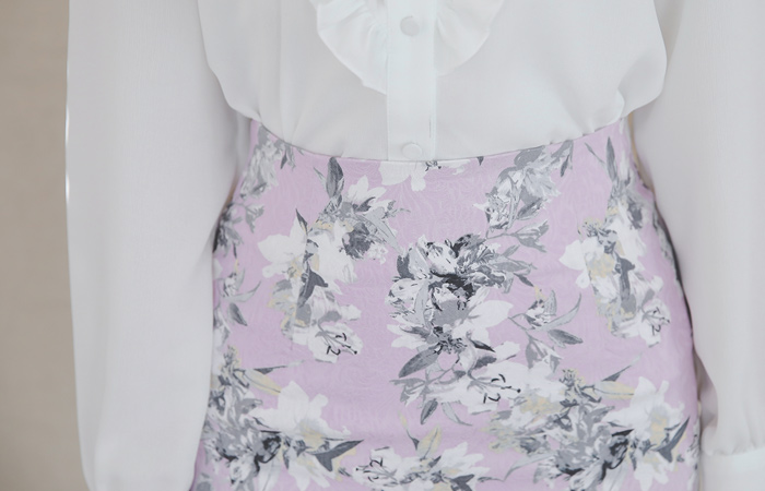 Lily Jacquard Cotton Span Skirt