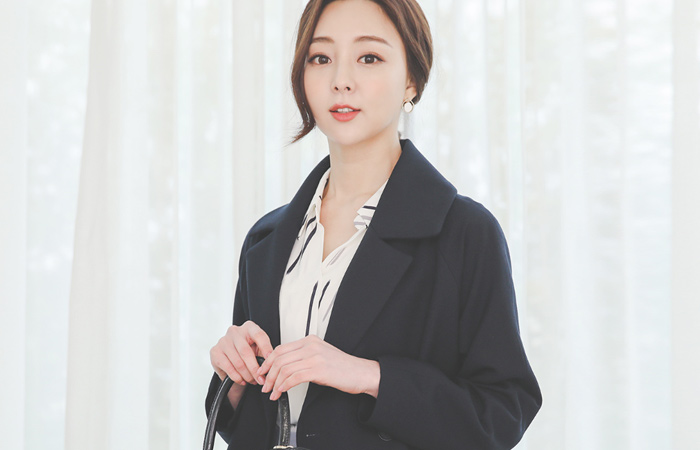 Scarf-Keyring Double Slim Fit Welt Pocket Coat