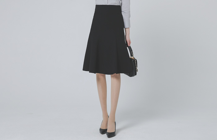 Obi Gored Cutting Flared Rong Skirt