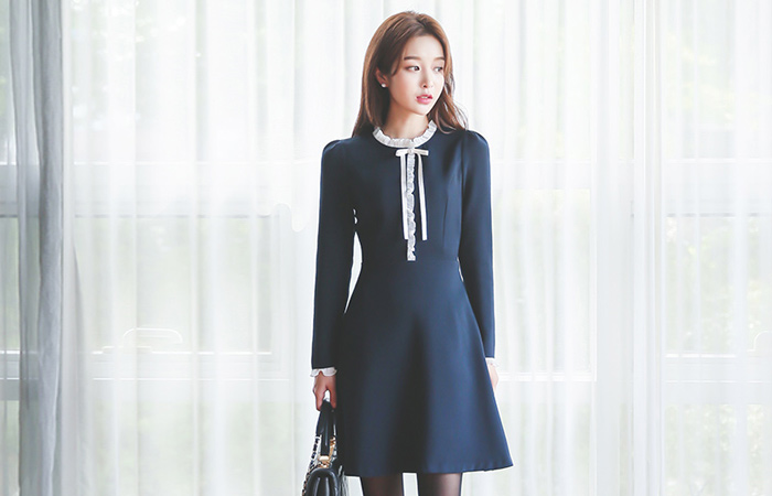 bowknot brooch Freel Flare Dress