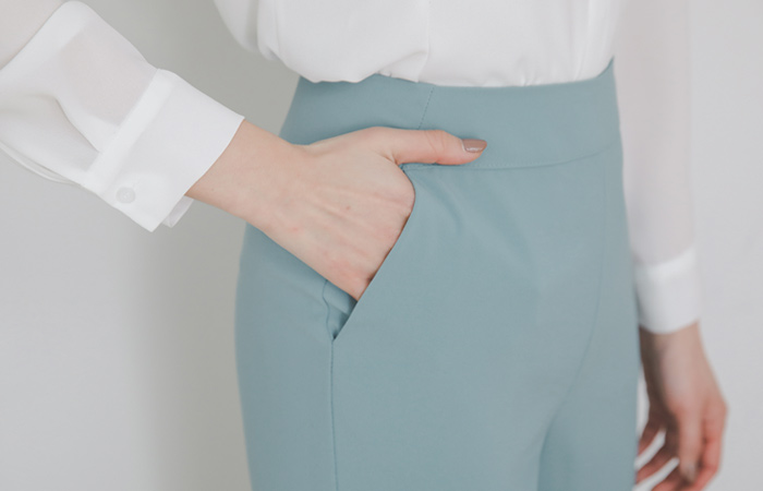 Formal High Back-Zipper Wide Slacks