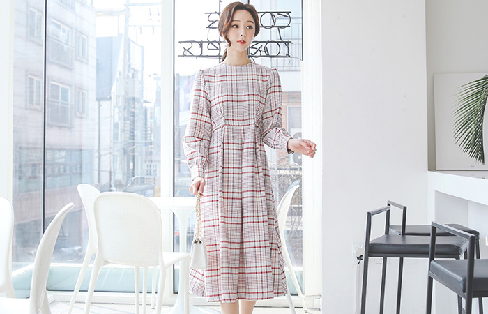 Alice Plaid-Check Flared Dress