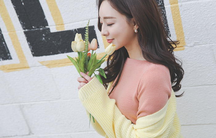 Candy Spring Daily Pocket Long Cardigan