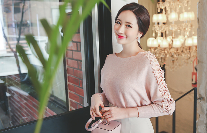 pearl leaf sleeve Knit