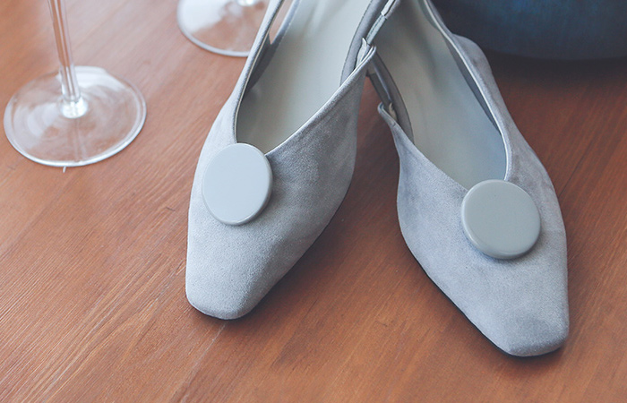 One-Circle Suede Pastel Sling backs