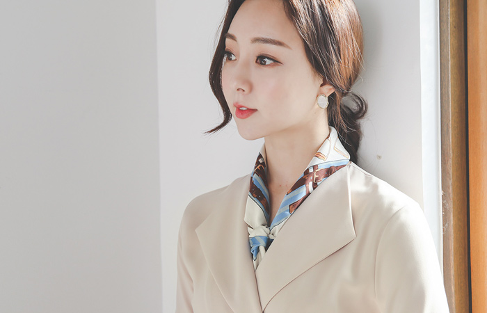 Modern Wing Collar Roll-up Slim Span Dress