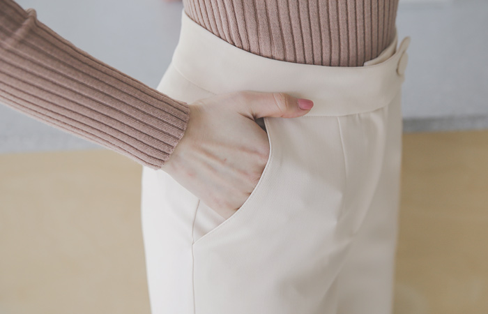 Formal Half-High waist Slim Fit Slim Slacks