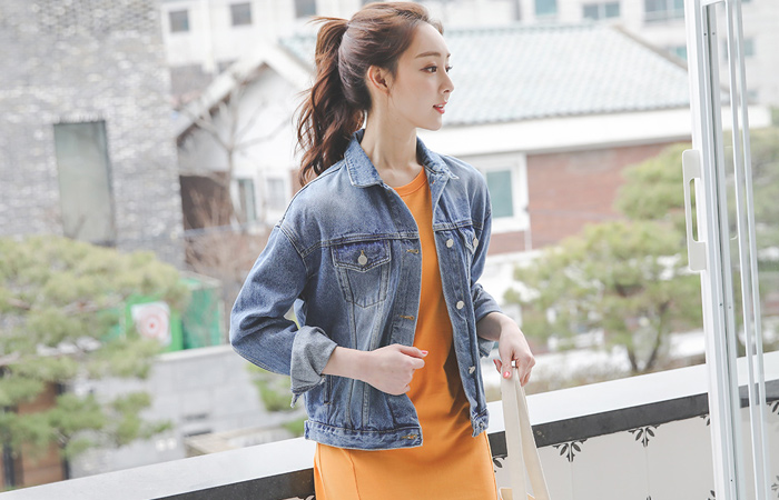 Daily Chic Washing Denim Jacket