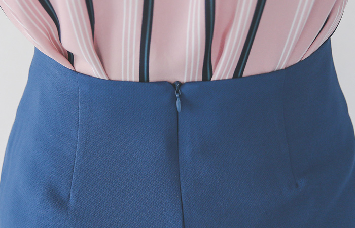 Simple Basic Back Slit H-line Skirt